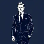 dark navy blue suit image